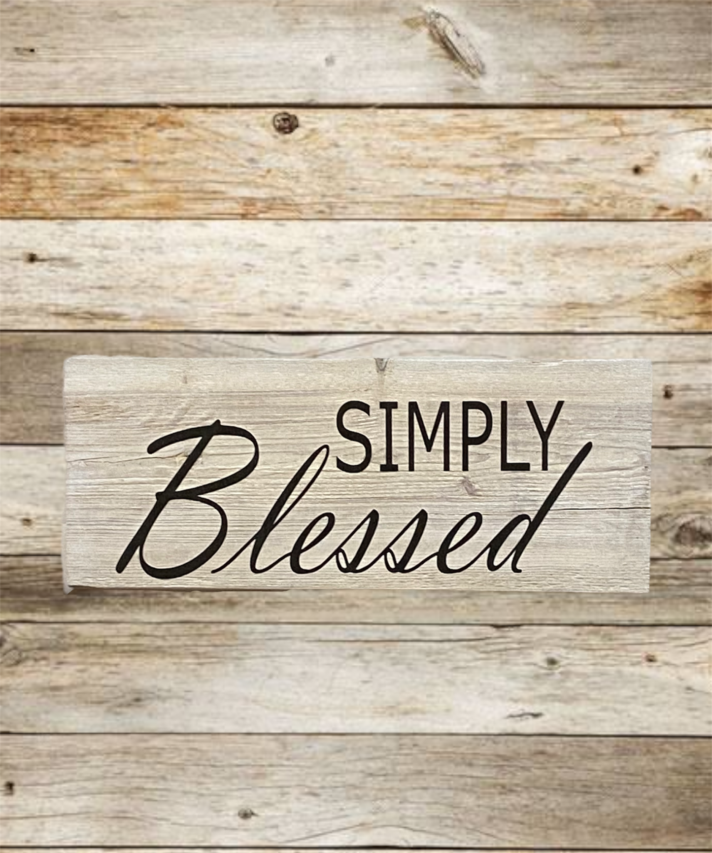 Simply Blessed Wood Sign